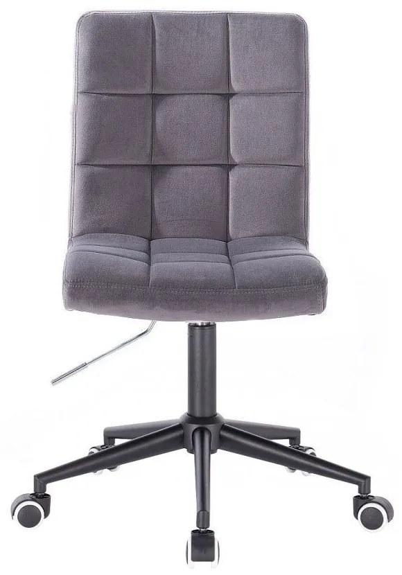 LuxuryForm DESIGN Stolička TOLEDO VELUR na čiernej podstave s kolieskami - tmavo šedá
