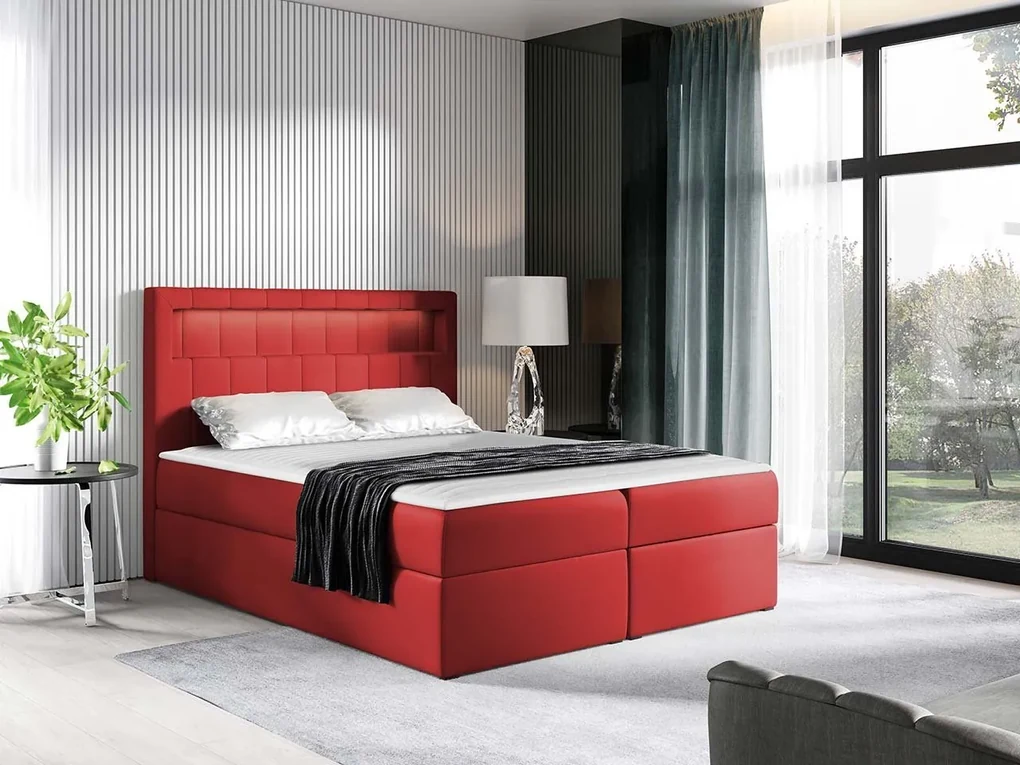 Kontinentálna posteľ Artemis, Rozmer postele: 180x200, Dostupné poťahy: ekokoža Soft 011 (čierna)