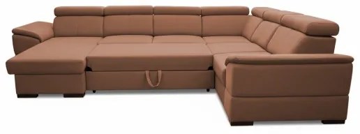 Rozkladacia sedacia súprava s univerzálnym U-rohom a úložným priestorom GRANADA hnedá