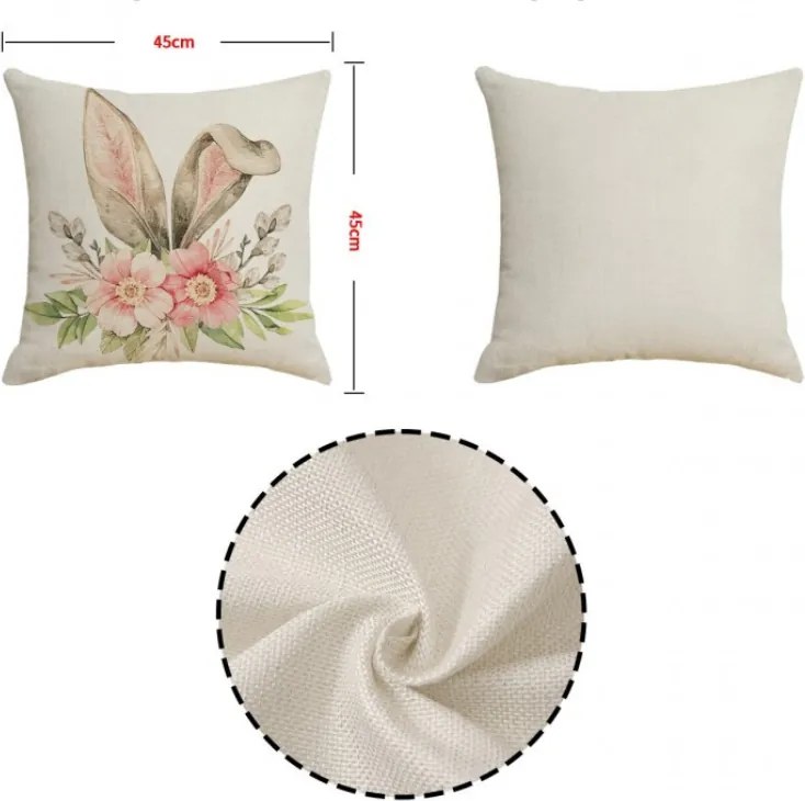 Ľanová obliečka na vankúš EASTER BASKET 45x45 cm, béžová