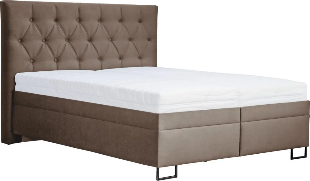 Posteľ Amy 180x200 cm, svetlo hnedá látka