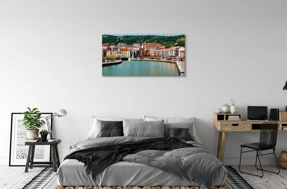 Obraz na plátne Španielsko Mesto horské rieky 120x60 cm
