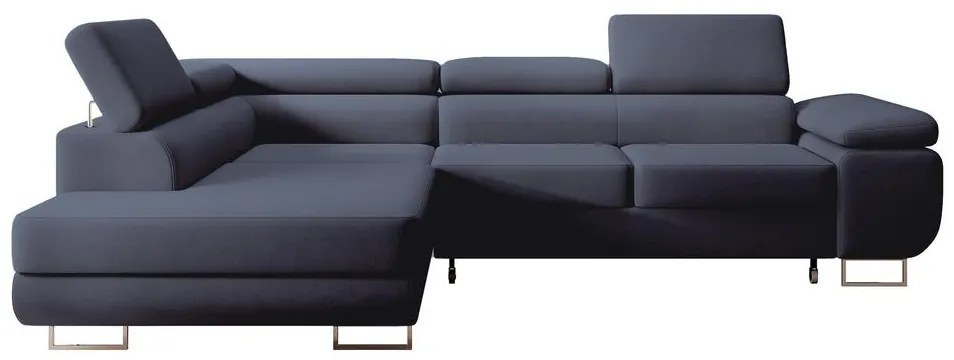 Rohová sedacia súprava Stiletto (L) (modrá + strieborná). Vlastná spoľahlivá doprava až k Vám domov. 1099712
