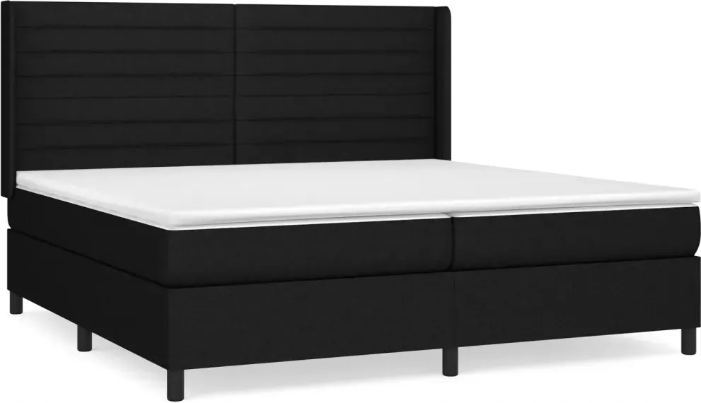 vidaXL Kontinentálna posteľ s matracom, čierna, látka, 200 x 200 cm