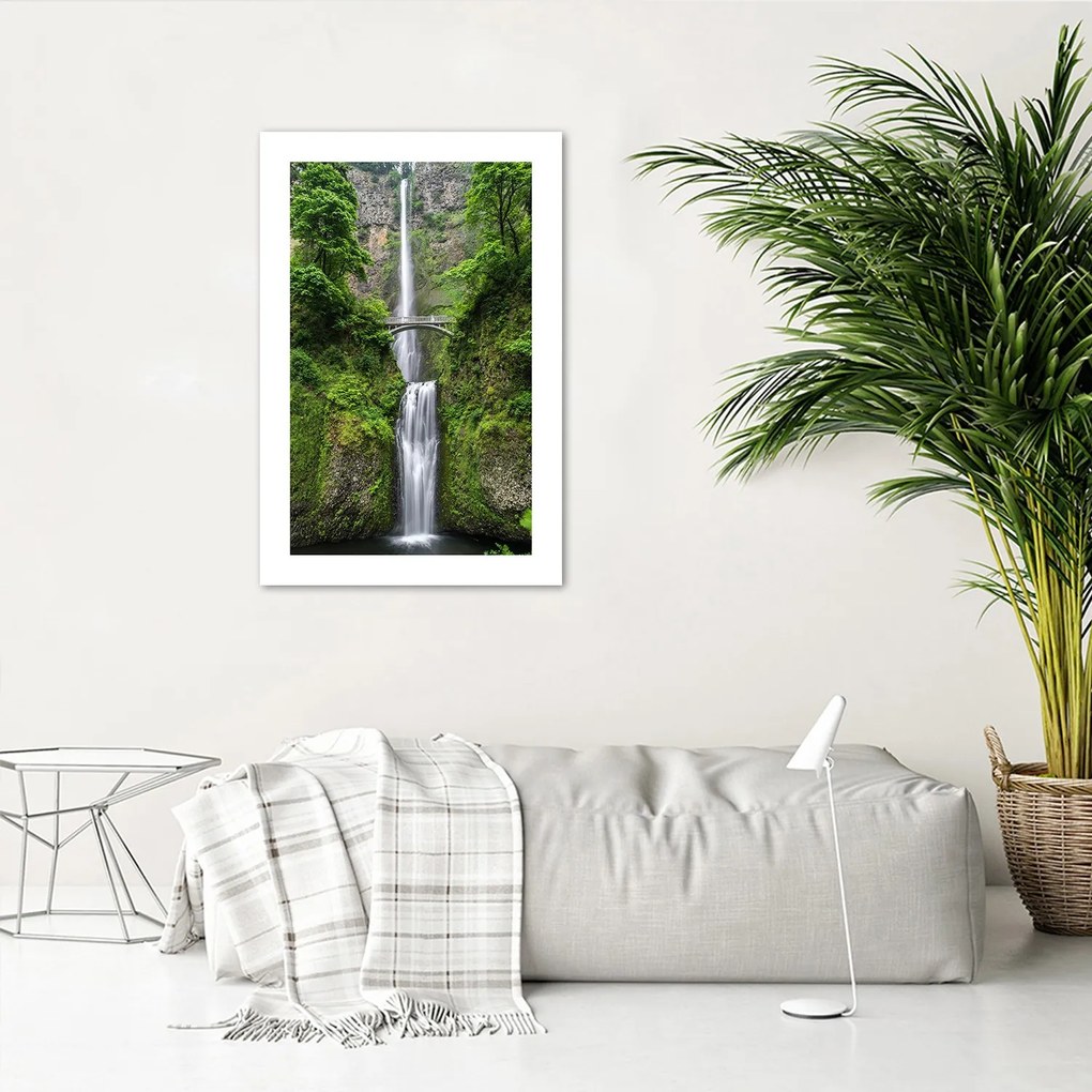 Gario Plagát Most cez vodopád Farba rámu: Bez rámu, Rozmery: 30 x 45 cm