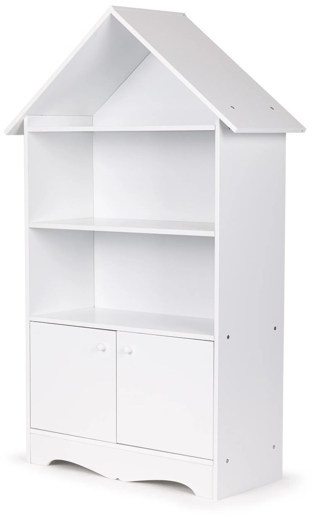 Polička, skrinka domček na hračky, biely Ecotoys