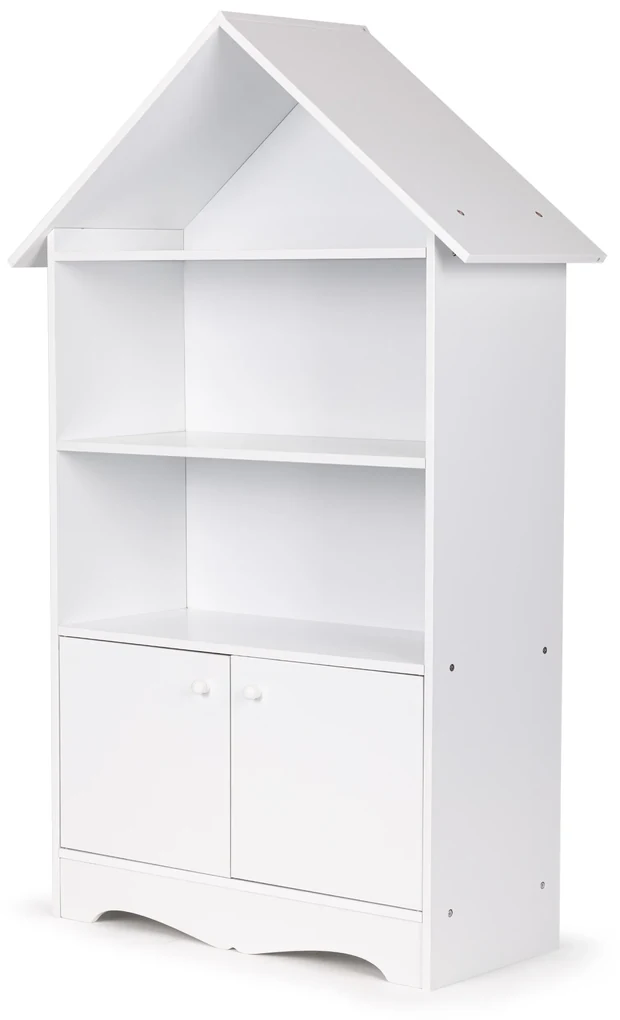 Polička, skrinka domček na hračky, biely Ecotoys