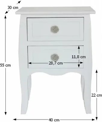Tempo Kondela Komoda Brain biela, 55 cm
