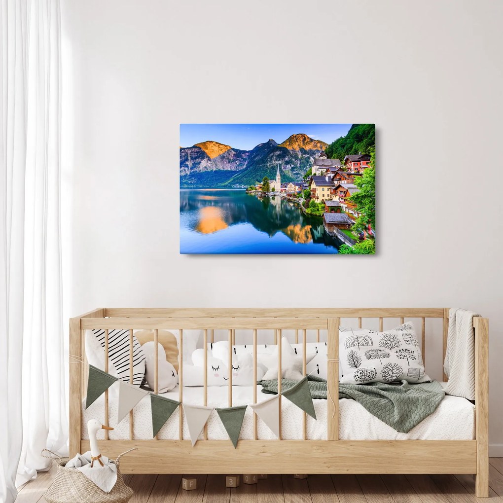 Obraz - Alpská dedina (90x60 cm)