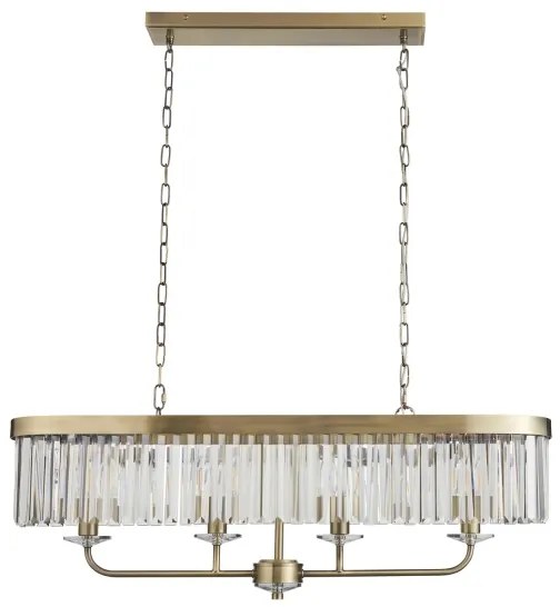 Endon 110539 - Luster na reťazi CHESTERFIELD 4xE14/6W/230V mosadz