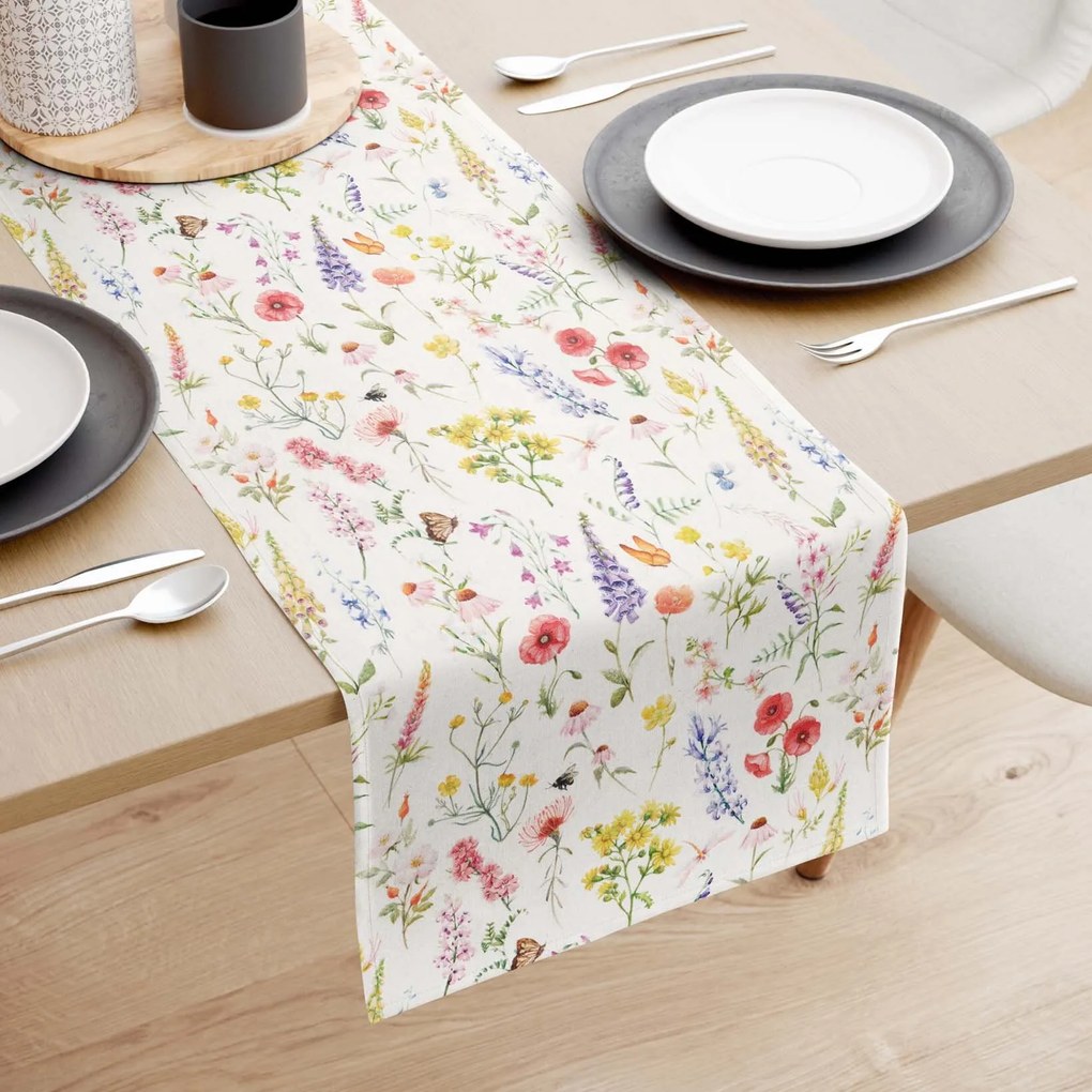 Goldea behúň na stôl valencia - rozkvetlá lúka 50x160 cm