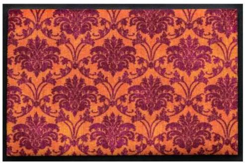 Ozdobná premium rohožka - oranžovo-fialová kvetinová (Vyberte veľkosť: 100*70)
