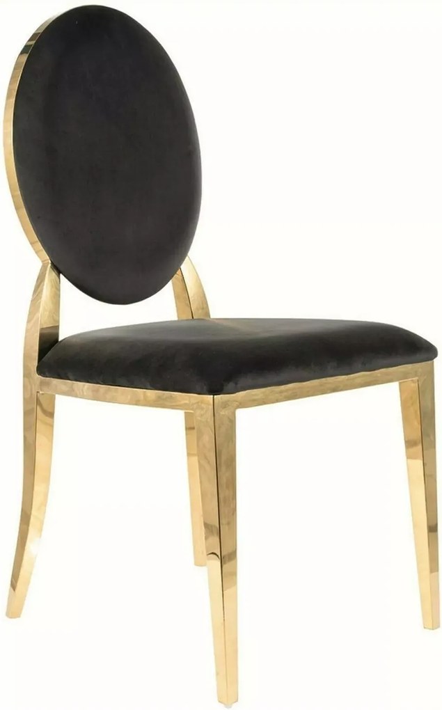 SI Kráľovská zamatová stolička čierna