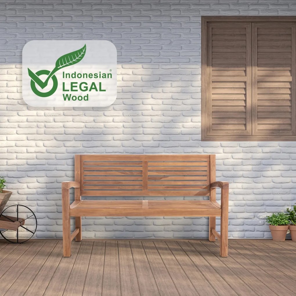 Záhradná lavica Halden Teak - drevo teak,150 cm