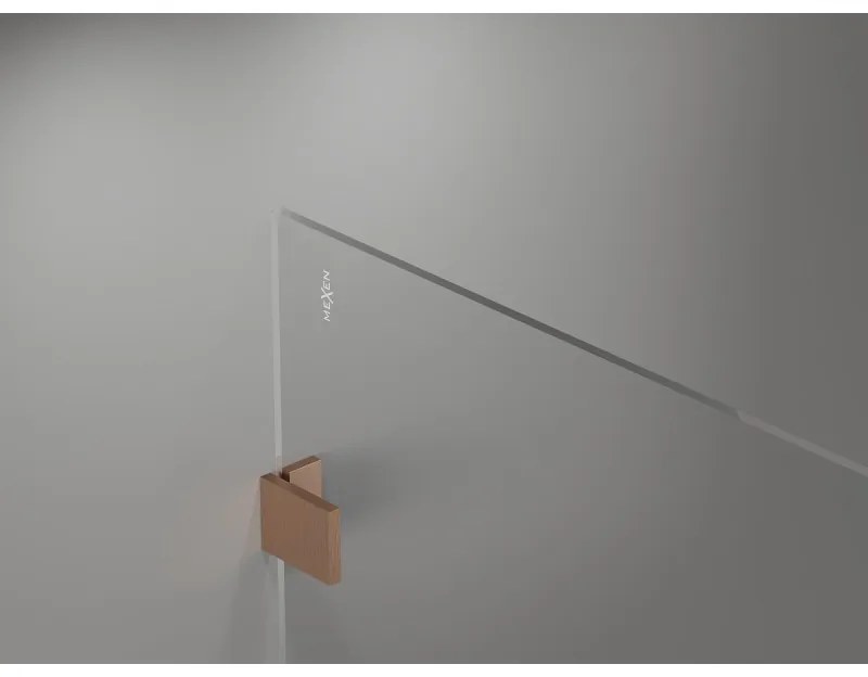 Mexen Lunar sprchová stena pravá 100 x 200 cm, 8mm číre sklo, medená matná, 830-100-000-65-00-P