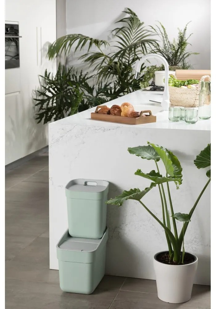 Svetlomodrý odpadkový kôš na triedený odpad z recyklovaného plastu 10 l Ready To Collect – Curver