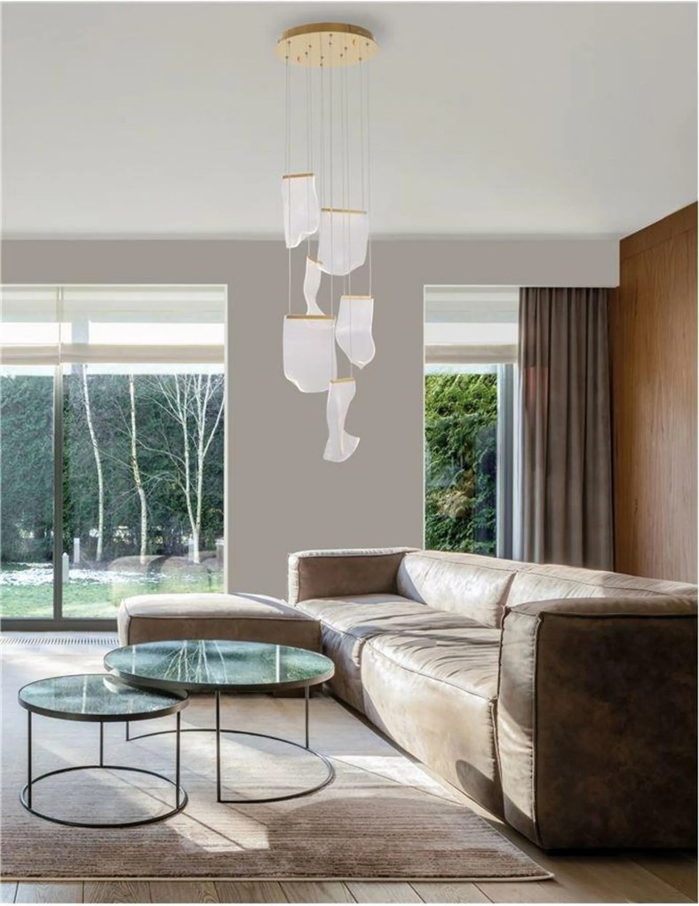 Nova Luce závesné svietidlo Siderno zlatý hliník a akryl Led 39W 230V 3000K