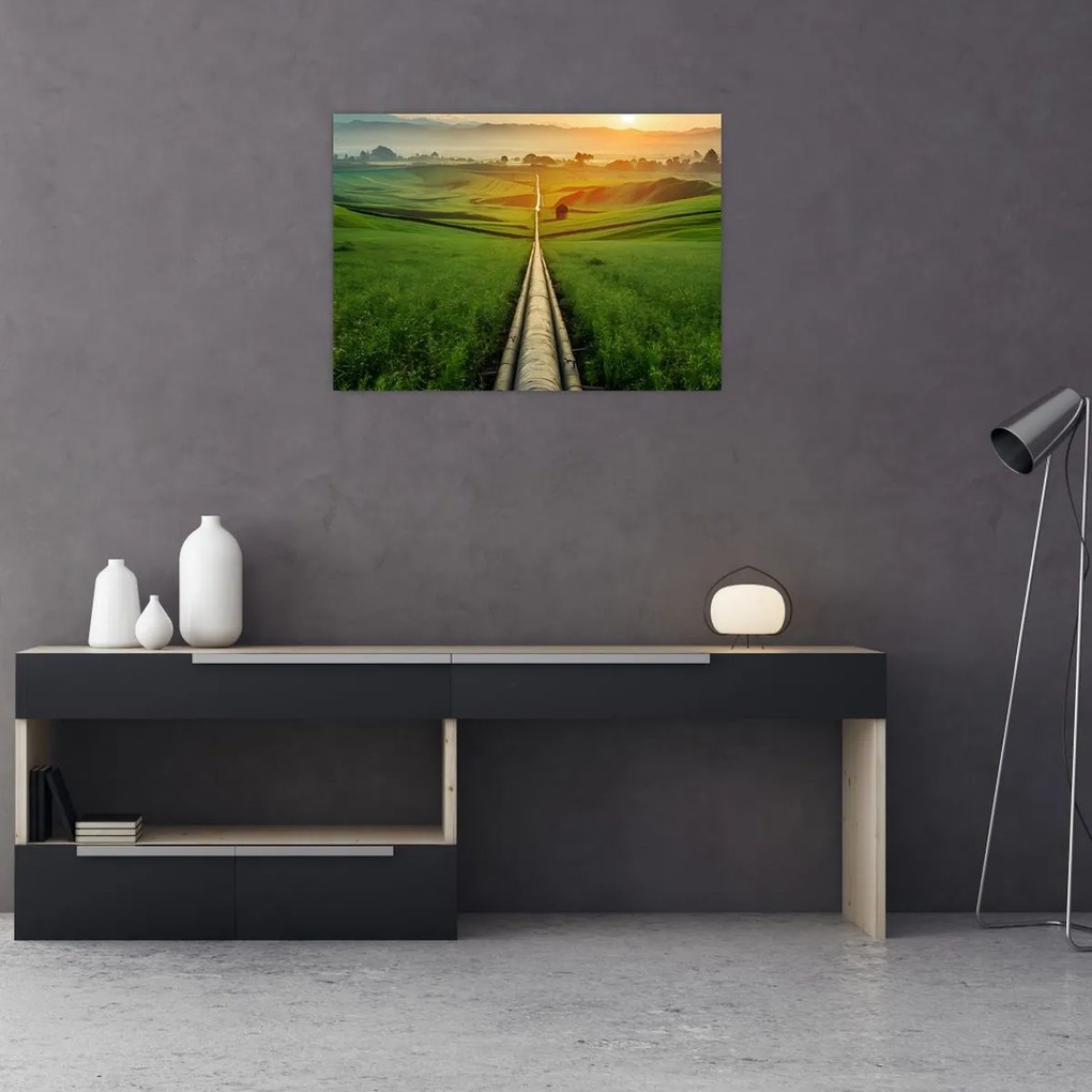Obraz - Východ slnka nad údolím (70x50 cm)