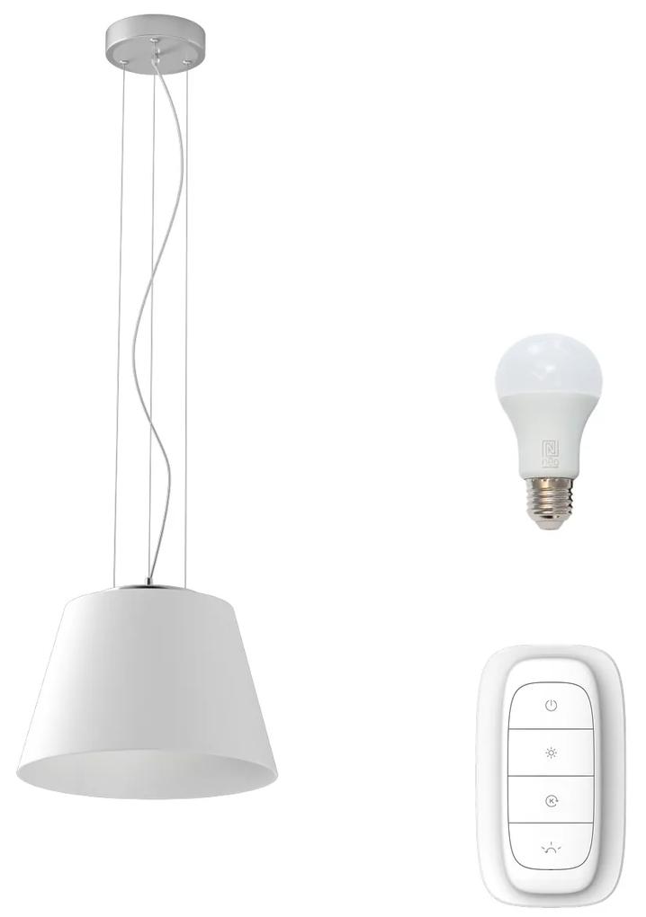 IMMAX NEO Inteligentné závesné LED svietidlo CONO s diaľkovým ovládaním, 1xE27, 8,5 W, RGB, biele