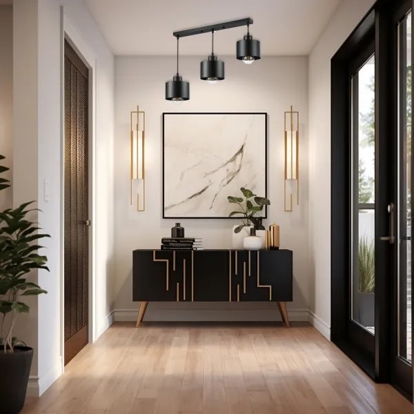 Luster na lanku 3xE27/35W/230V čierna