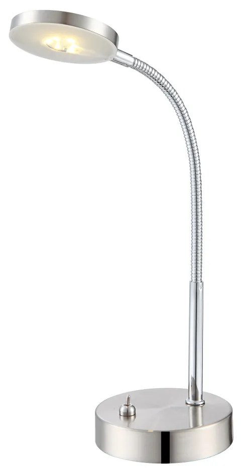 GLOBO Stolná LED lampa DENIZ, strieborná