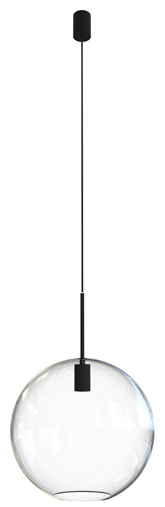 NOWODVORSKI Závesné moderné osvetlenie SPHERE, 1xE27, 40W, 35cm, guľa, čierne, číre