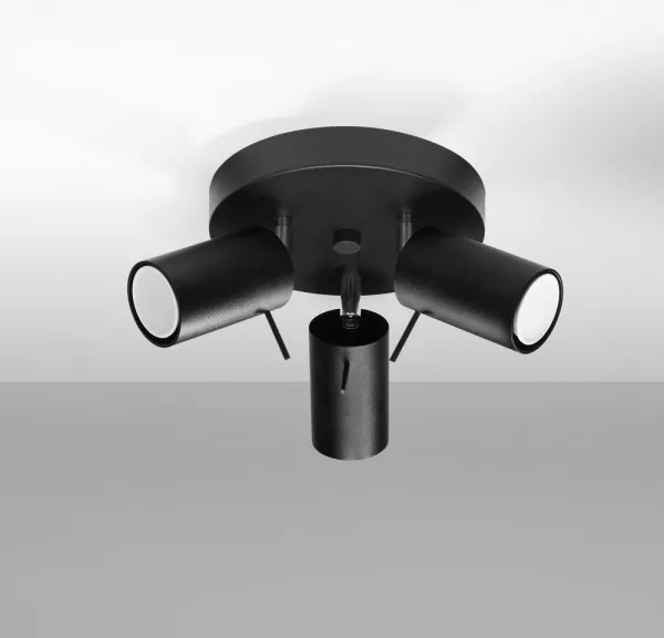 Sollux SL.1016 - Bodové svietidlo RING 3xGU10/10W/230V čierna