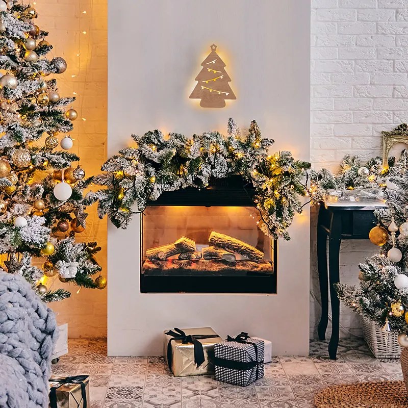LED nástenná dekorácia vianočný stromček