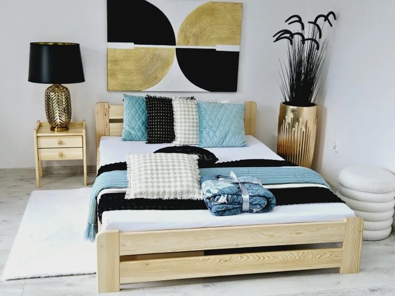 ECOMATRACE Postel ADAM + 16 lamelový rošt, borovice lakovaná 160x200