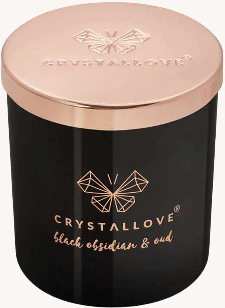 Sójová sviečka z čierneho obsidiánu (Oud Crystallove)