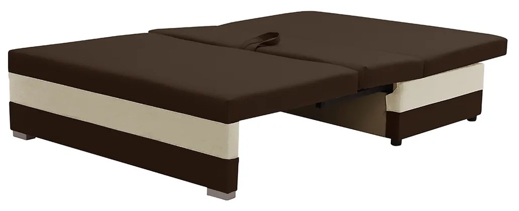 Rozkladacia dvojmiestna pohovka GUSTO 2 Tmavo Hnedá/Krémová