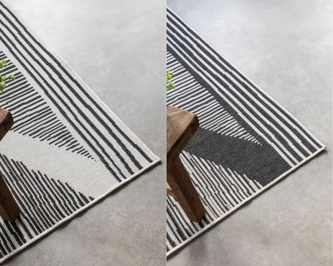 Obojstranný koberec Elle Decoration GEMINI Rhombus čierny