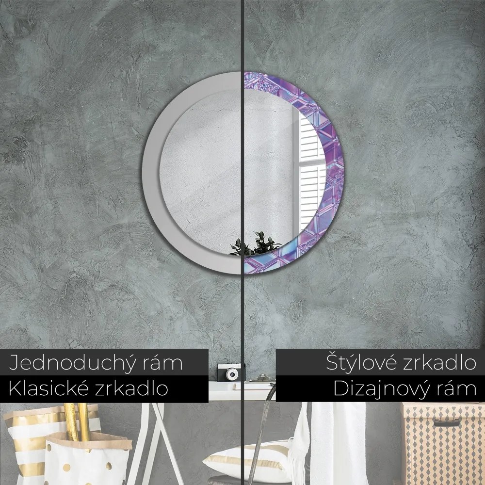 Okrúhle dekoračné zrkadlo s motívom Abstraktný surálny fi 80 cm