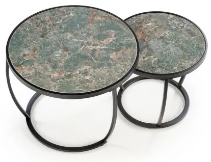 Súprava 2 ks konferenčných stolíkov AURORO, zelená/antracit