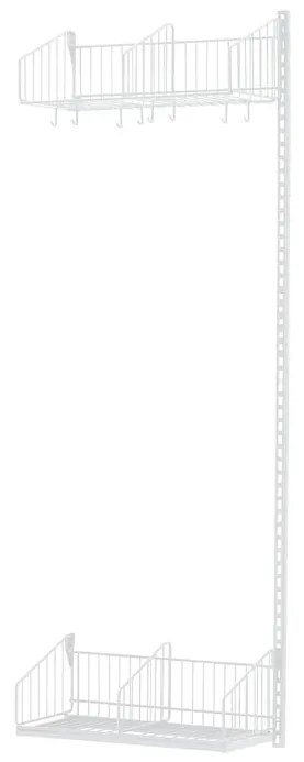 Nástenný vešiak so stojanom na topánky TRÅD, prídavná sekcia, 600x2000 mm, biela