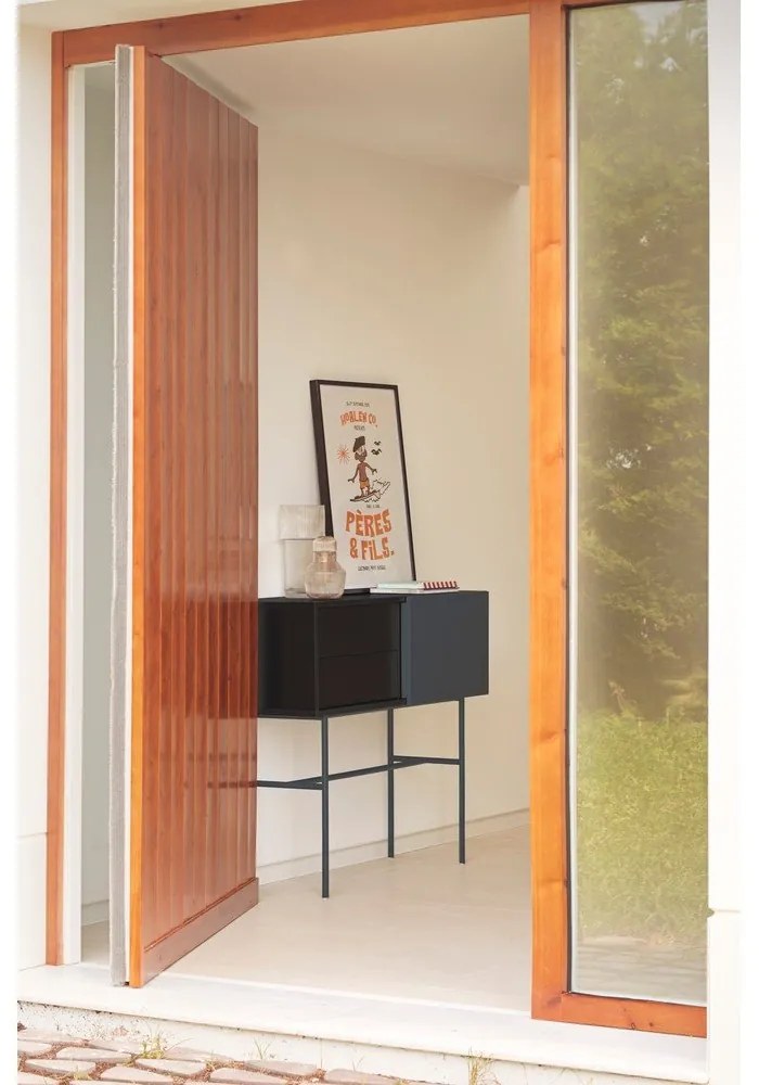 Čierno-antracitový konzolový stolík 35x110 cm Nube – Teulat