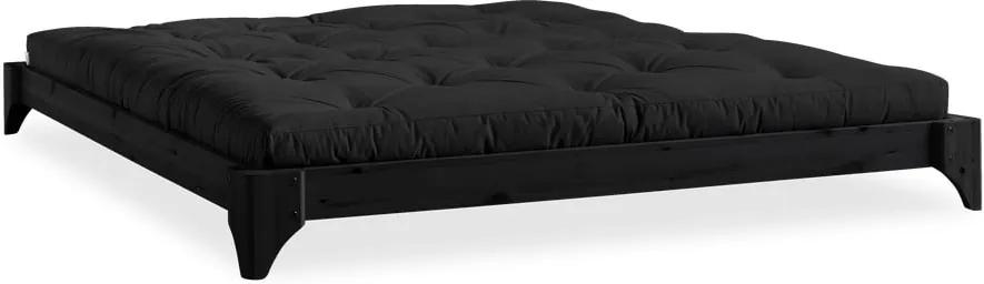 Čierna posteľ z borovicového dreva Karup Design Elan, 160 × 200 cm