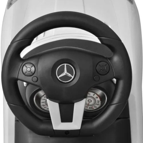 Biele Mercedes Benz detské autíčko na nožný pohon-