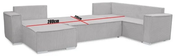 Univerzálna rohová rozkladacia sedacia súprava do U LONDON béžová