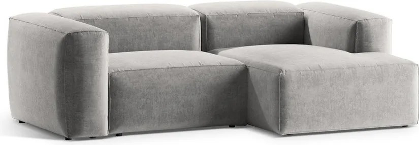 Svetlosivá rohová pohovka (pravý roh/s leňoškou) Bergamo – Cosmopolitan Design