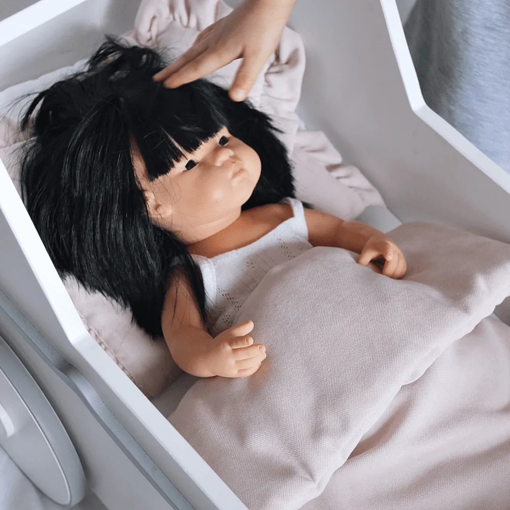 Súprava obliečok pre bábiky púdrovo ružová 28x42cm