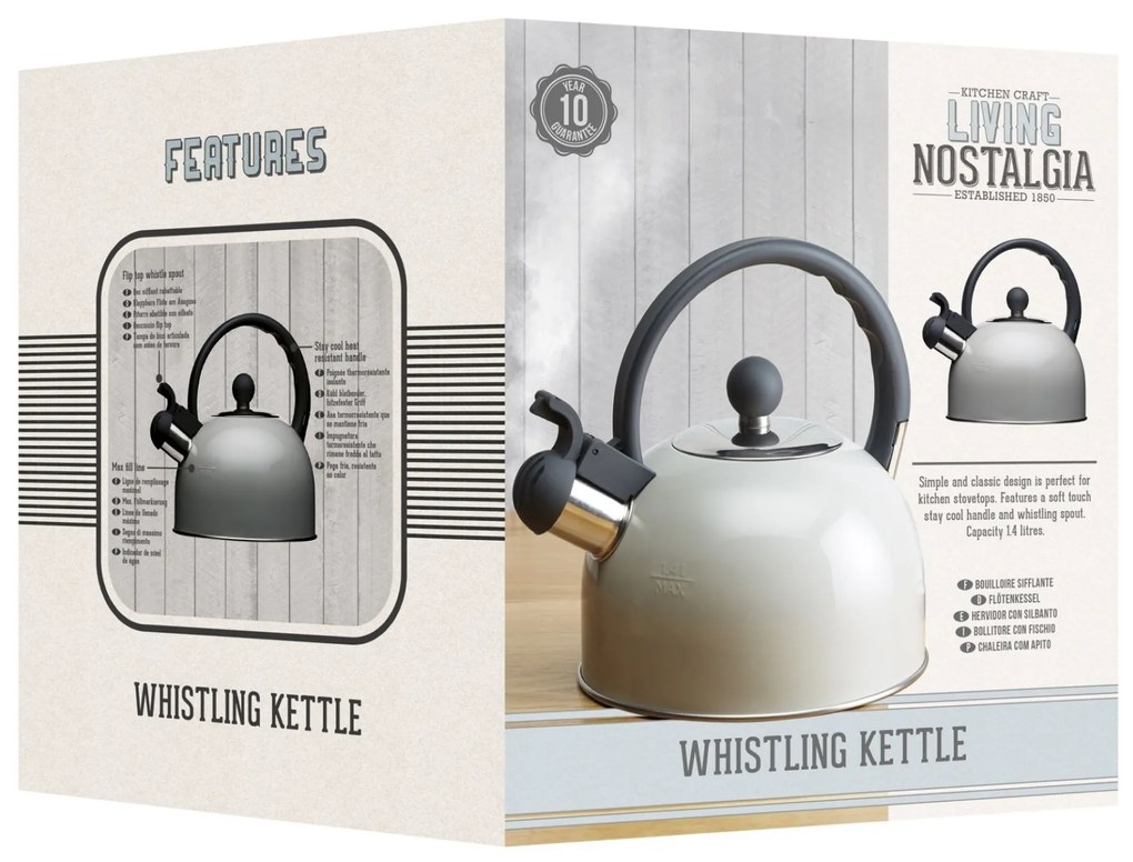Kitchen Craft Pískacia kanvica na sporák French grey 1,3 l