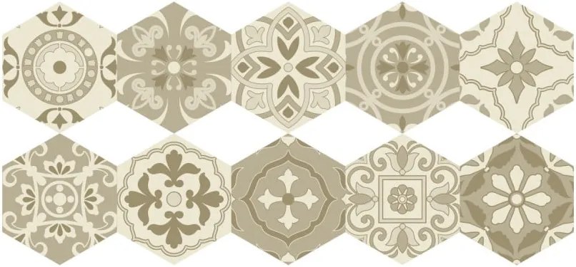 Sada 10 samolepiek na podlahu Ambiance Floor Stickers Hexagons, 40 × 90 cm