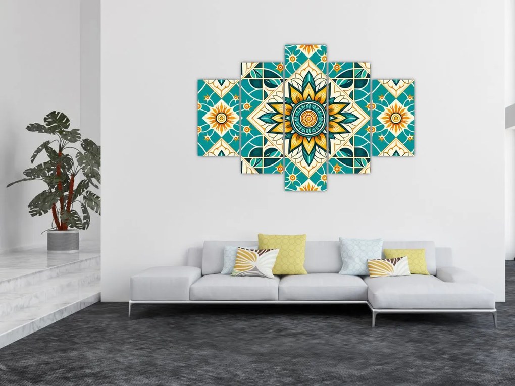 Obraz - Tyrkysový vzor (150x105 cm)
