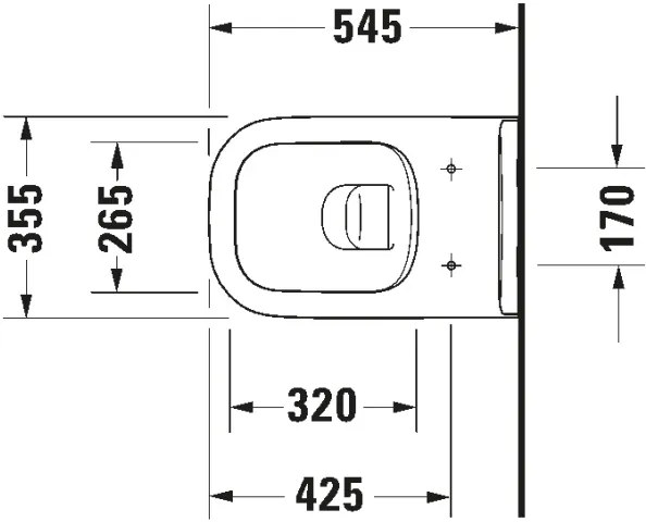 Duravit 25700920002 - Závesné bezokrajové WC D-CODE, keramika / lesklá biela
