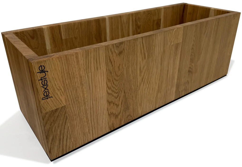 Dekorstudio Elegantný drevený dubový kvetináč do interiéru aj exteriéru 60x20x20cm
