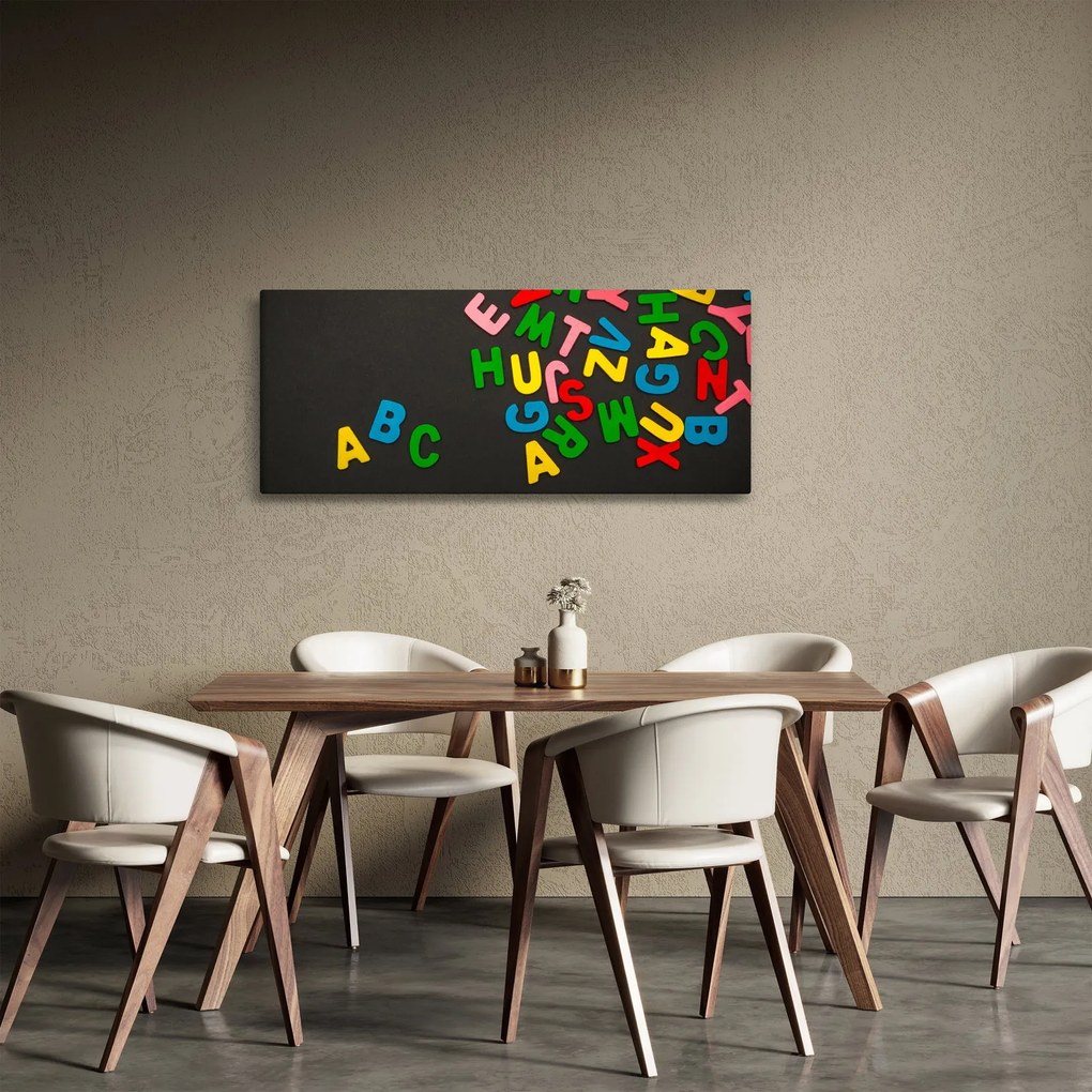 Obraz - farebné písmenká (120x50 cm)
