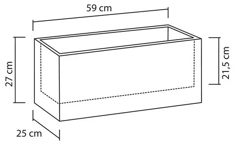 Scheurich Dlhý kvetináč Cube Box (žula/čierna, 60 cm)  (100349940)