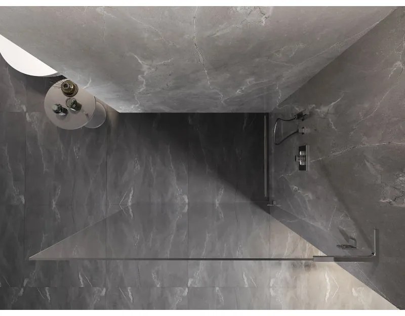 Mexen, Mexen Lunar L sprchová stena pravá 80 x 200 cm, priehľadná 8 mm, chróm - 830L-080-000-01-00-P