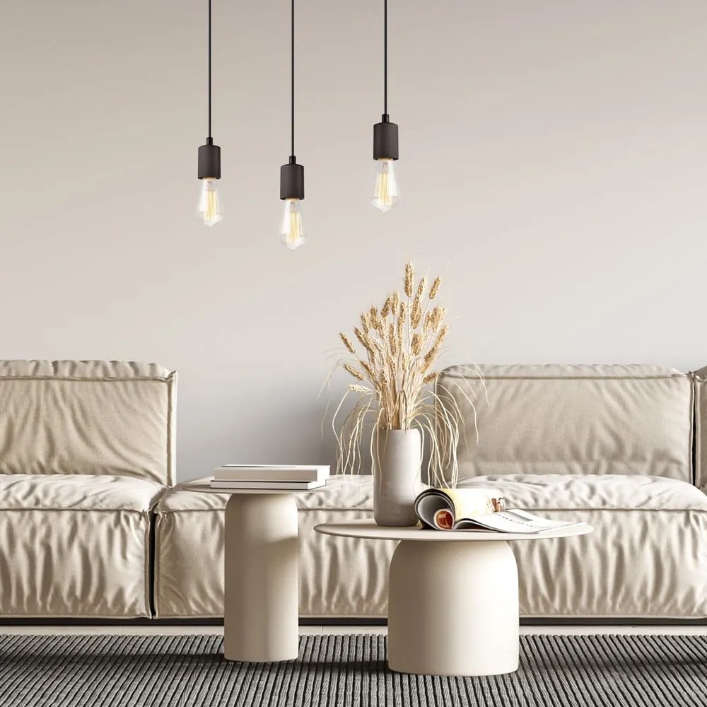 Čierne závesné svietidlo Leon – LAMKUR